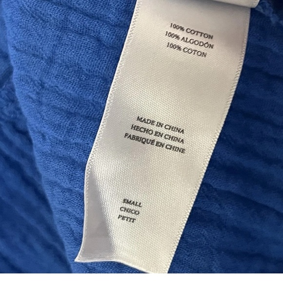 RAILS Valeria Midi Dress Palace Blue Soft Cotton Gauze Pockets Tie Shoulder S - Picture 7 of 9